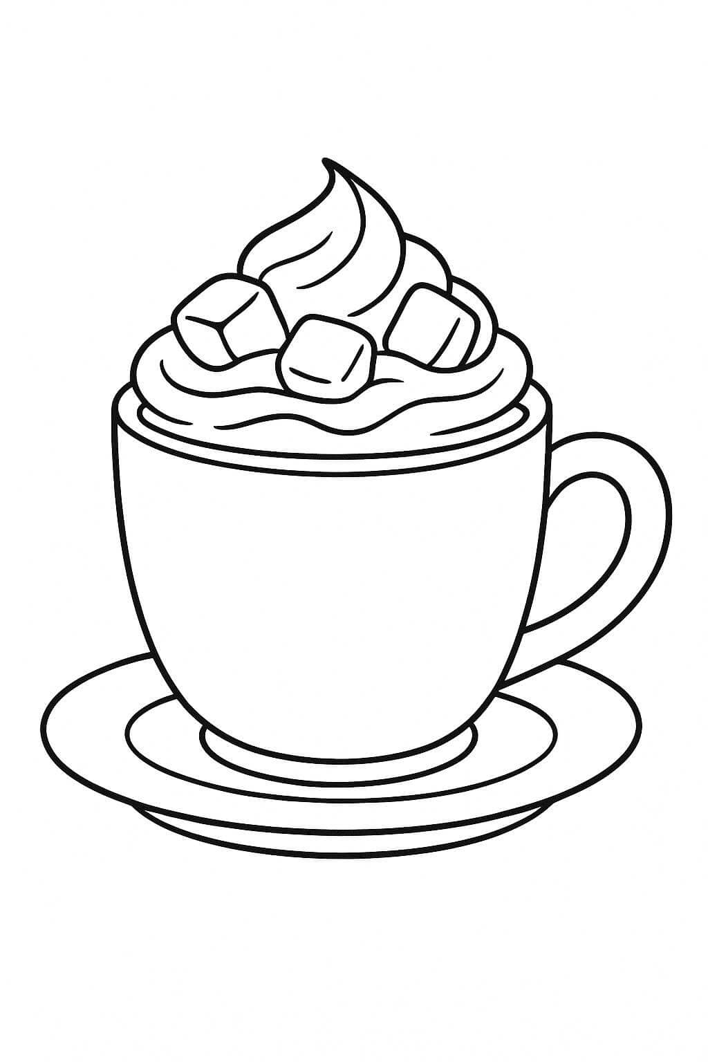 Hot Chocolate Cup Coloring Page