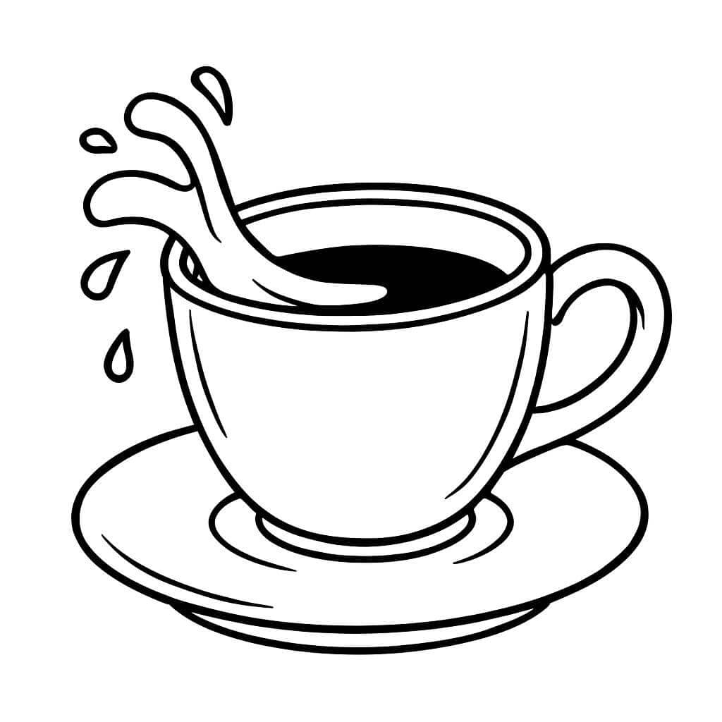Spilling Cup Coloring Page