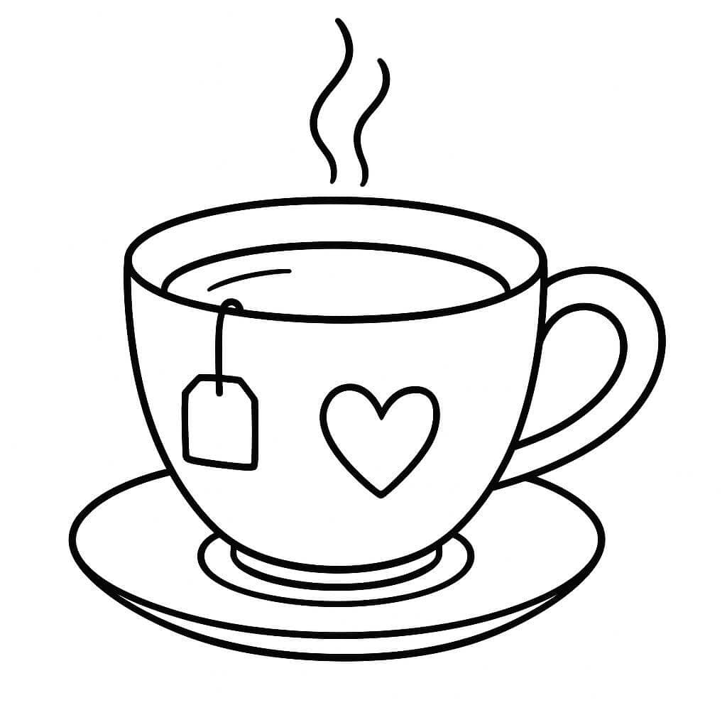 Tea Cup Coloring Page