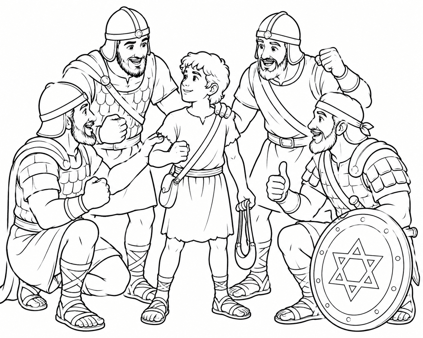 David Encouraged by Israel Coloring Page