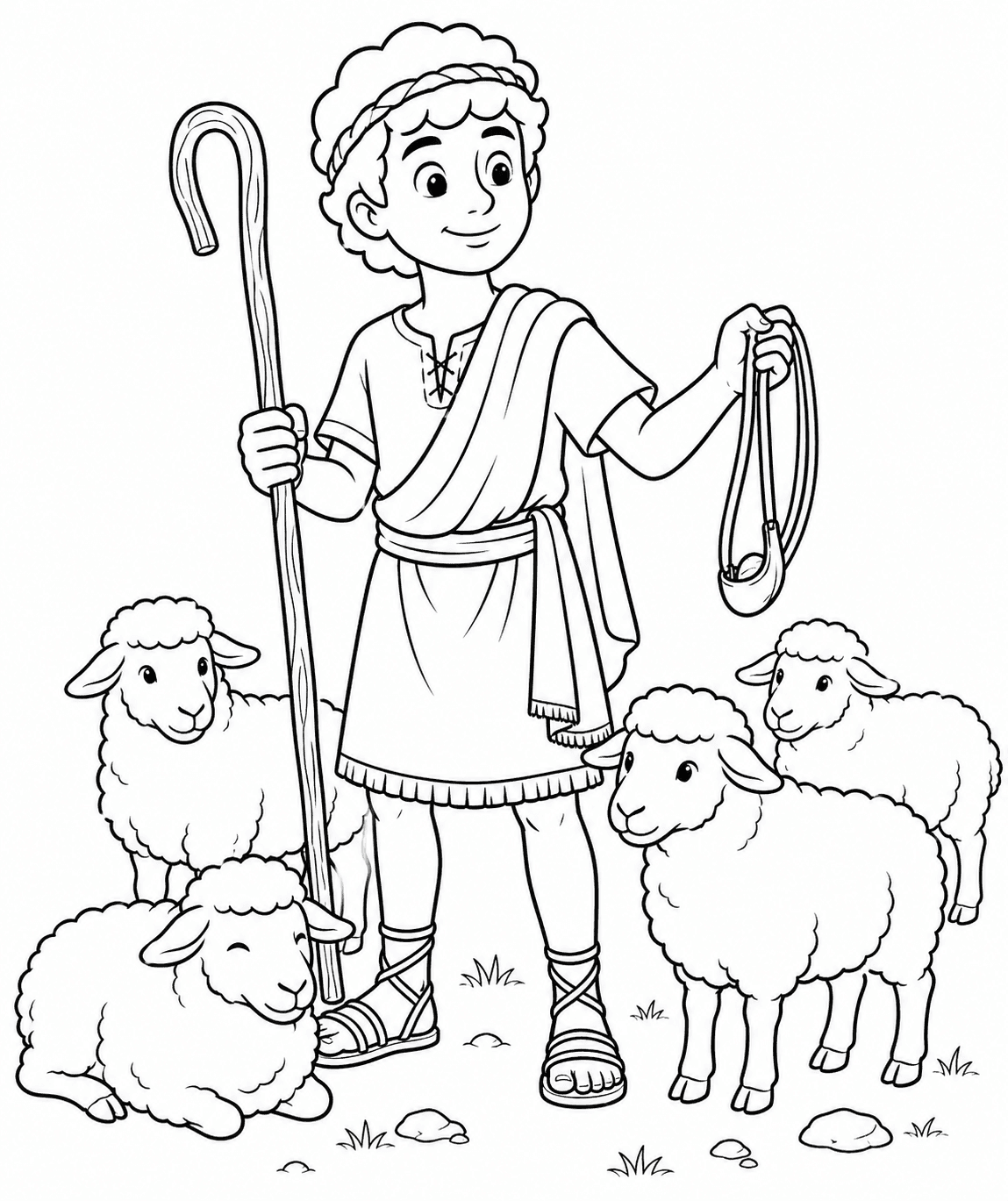 David Before the Battle Coloring Page