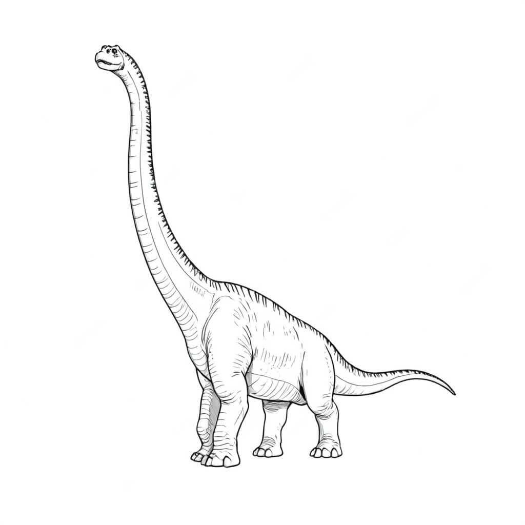 Brachiosaurus Alternate Pose Coloring Page