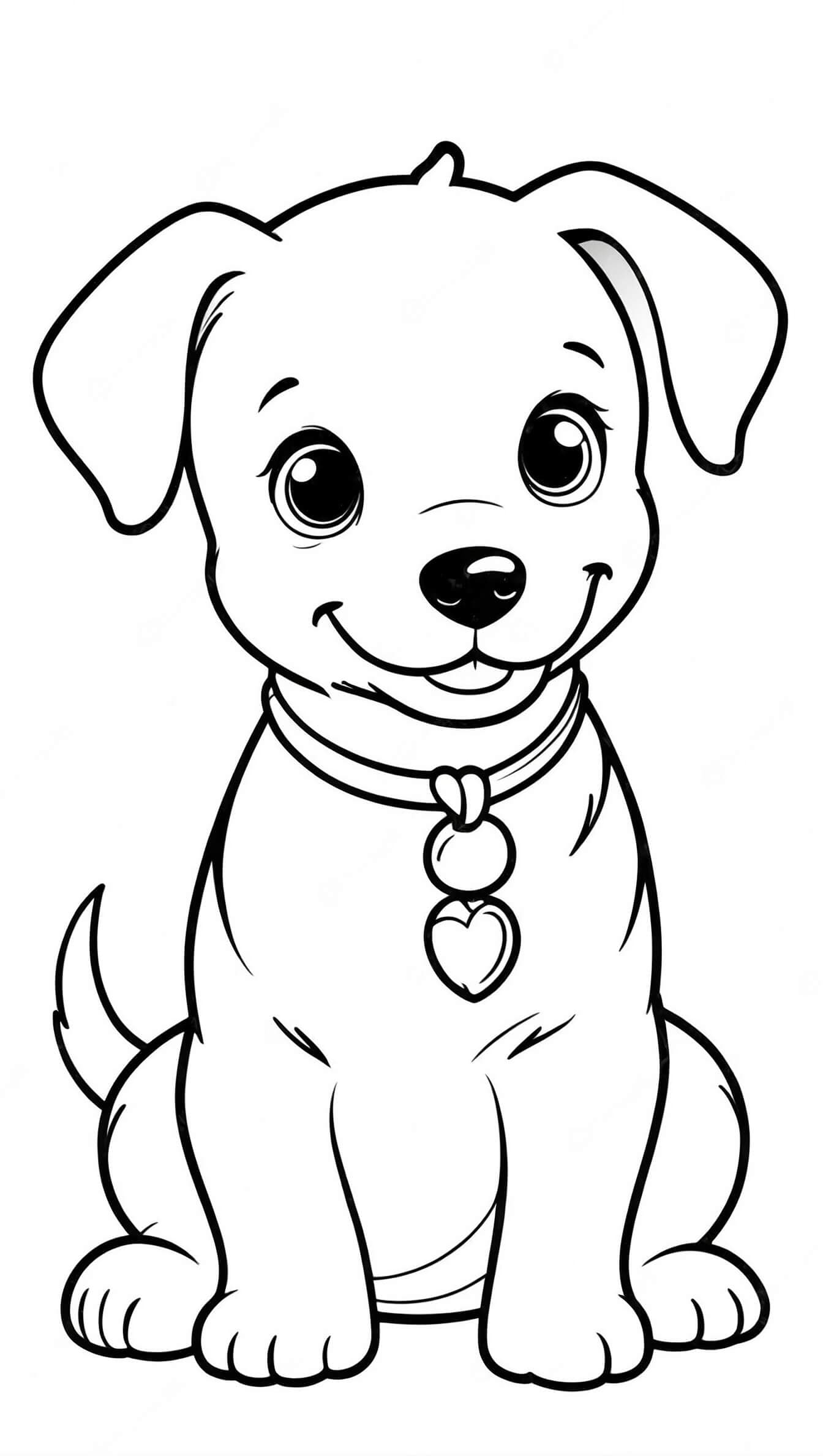 Friendly Dog Coloring Page