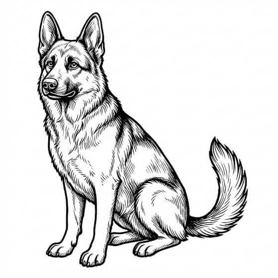German Shepherd Coloring Page