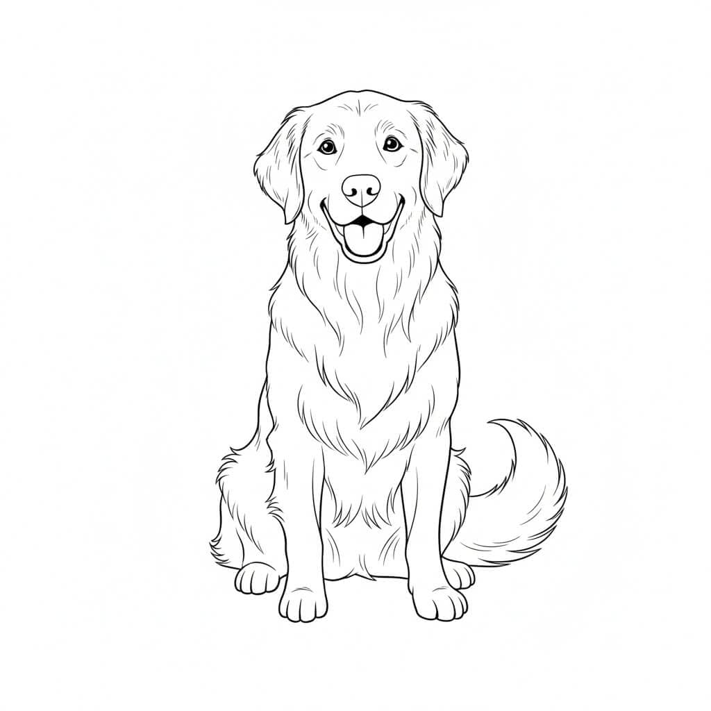 Golden Retriever Coloring Page