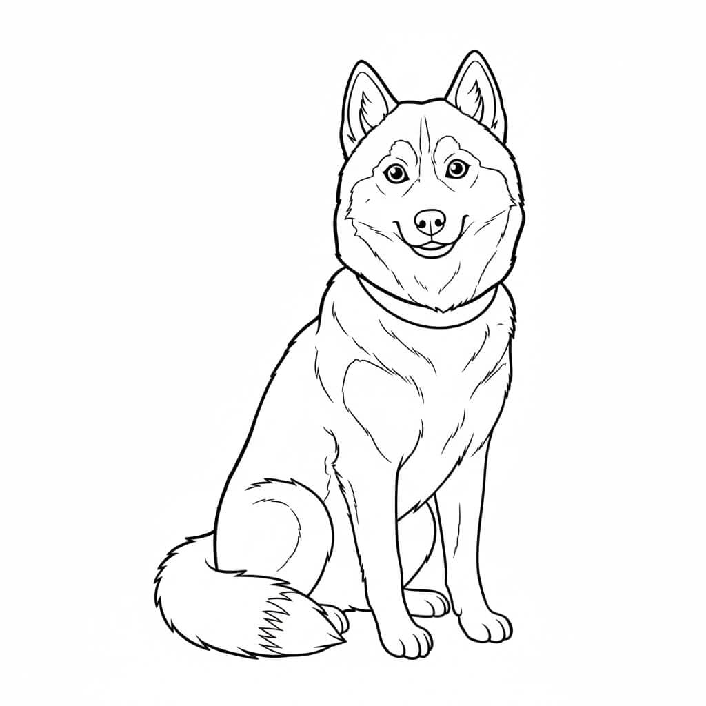 Husky Dog Coloring Page