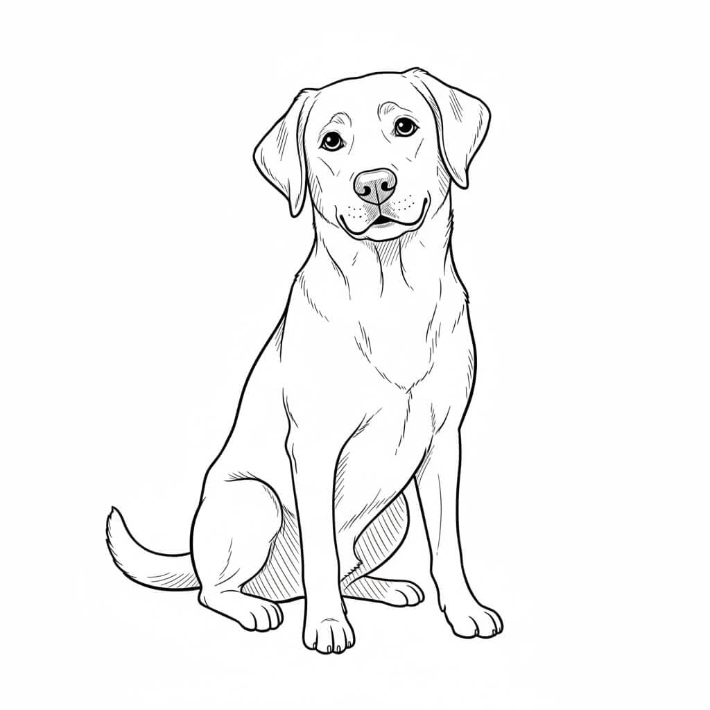 Labrador Dog Coloring Page