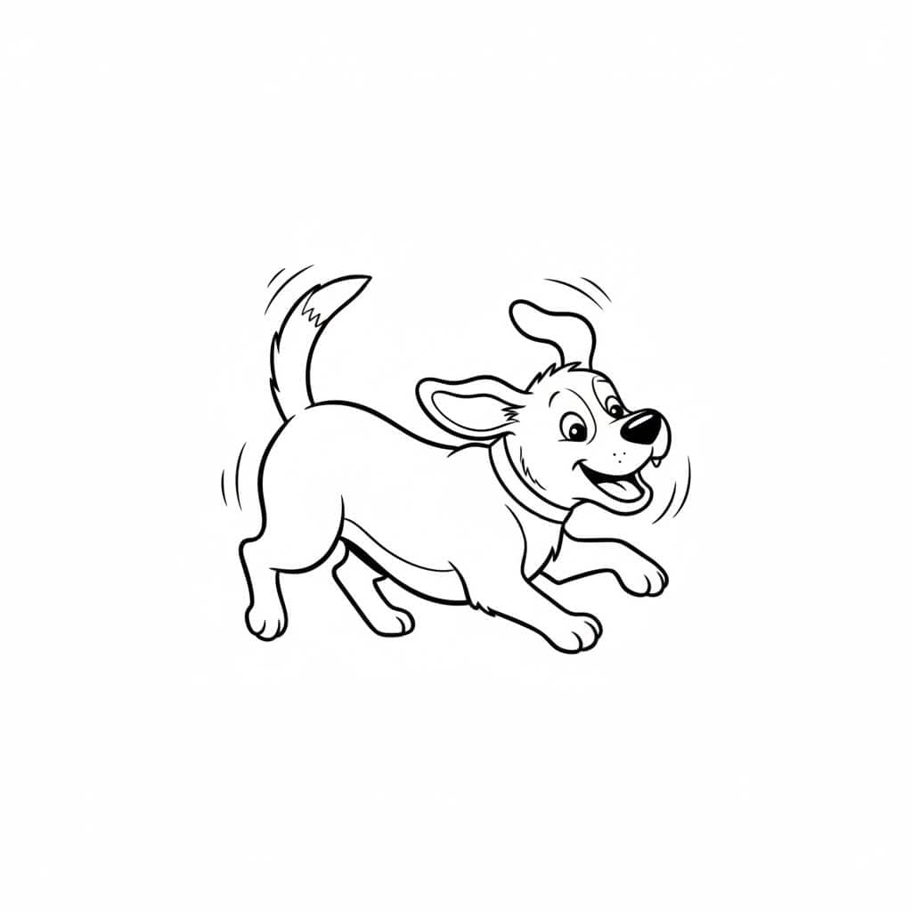 Playing Dog Coloring Page