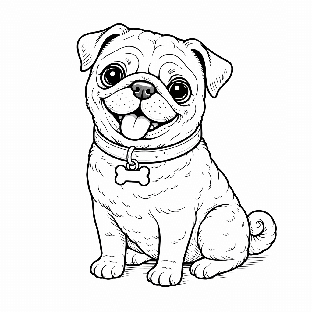 Pug Dog Coloring Page