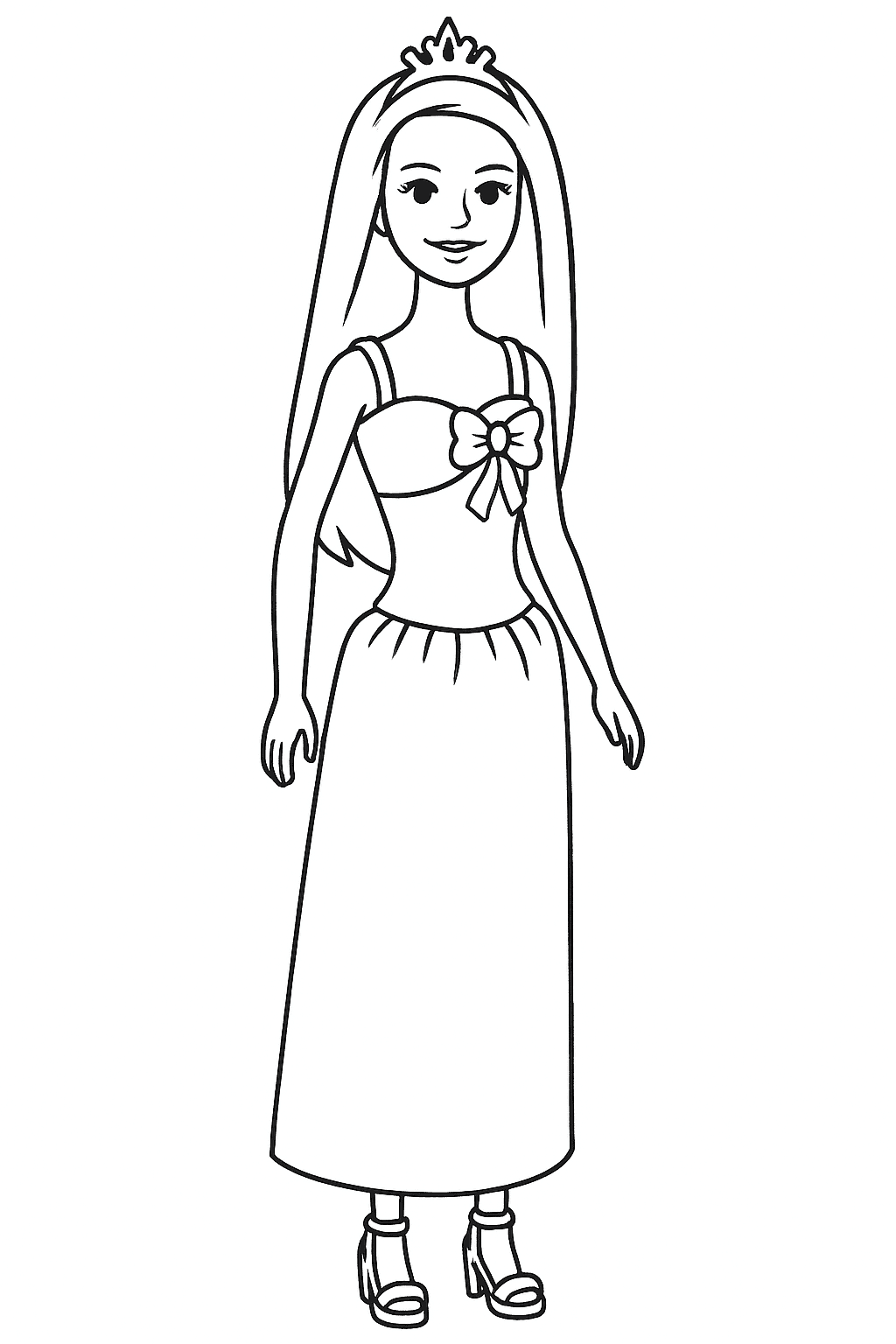 Barbie Princess Doll Coloring Page