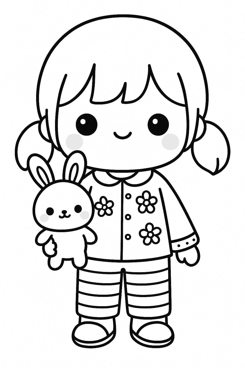 Kawaii Doll 2 Coloring Page