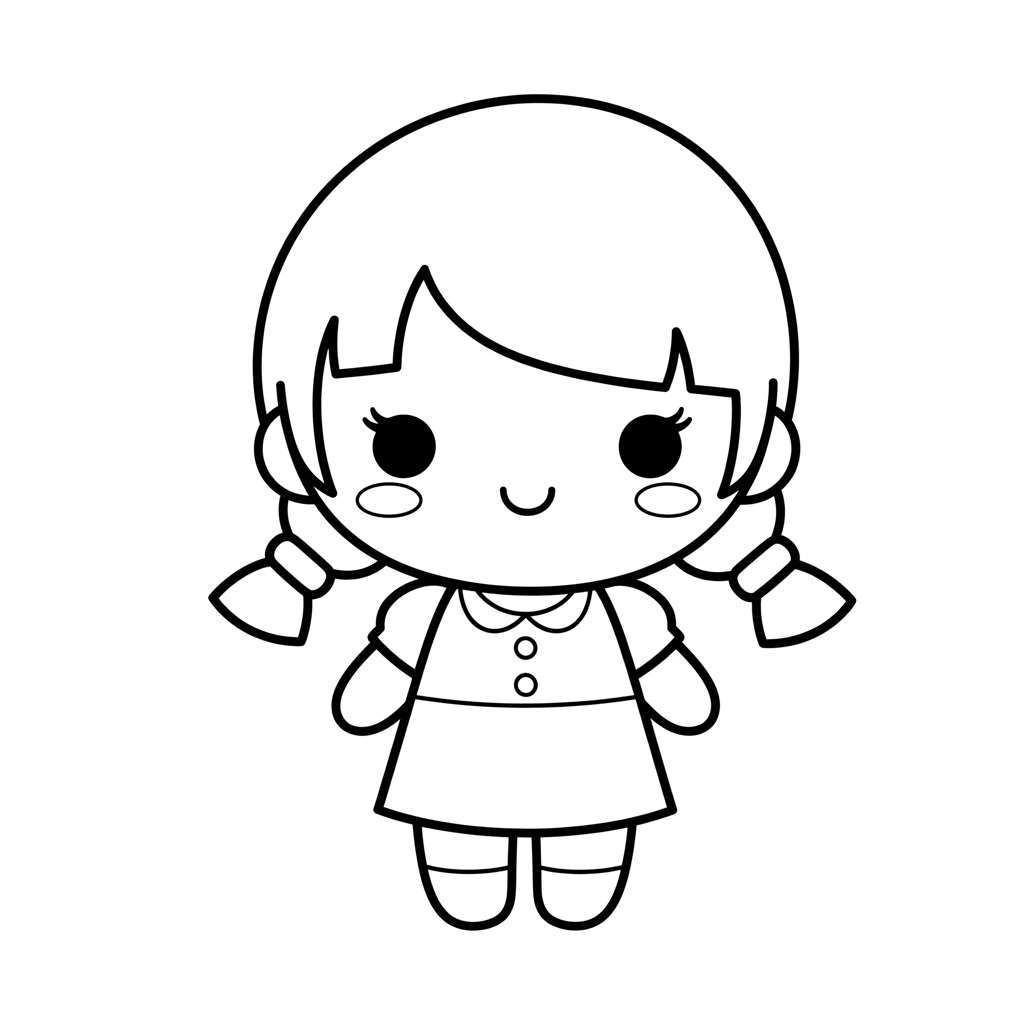Kawaii Doll Coloring Page