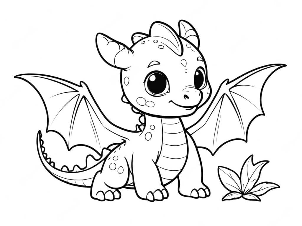Baby Dragon Coloring Page