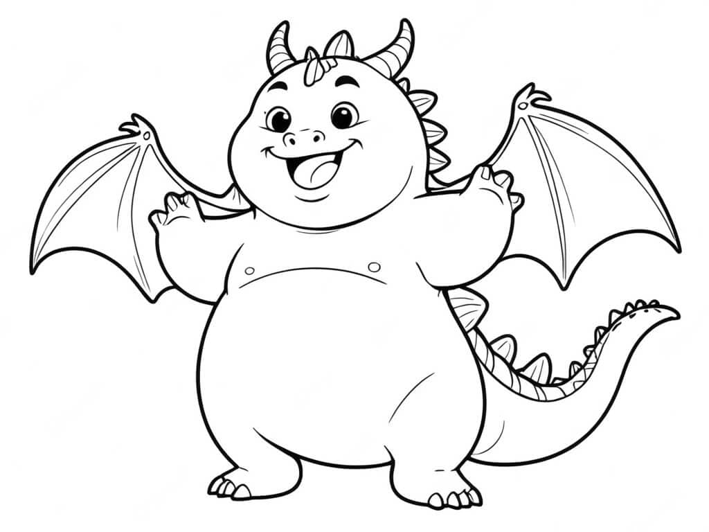 Dancing Dragon Coloring Page
