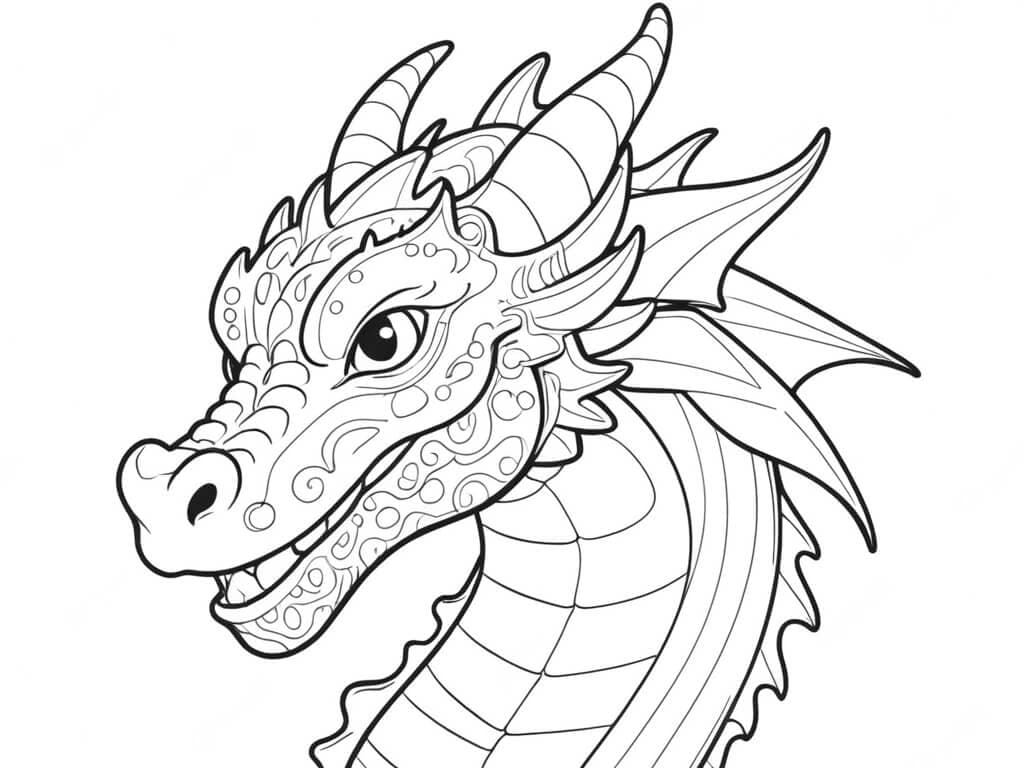 Dragon Face Coloring Page