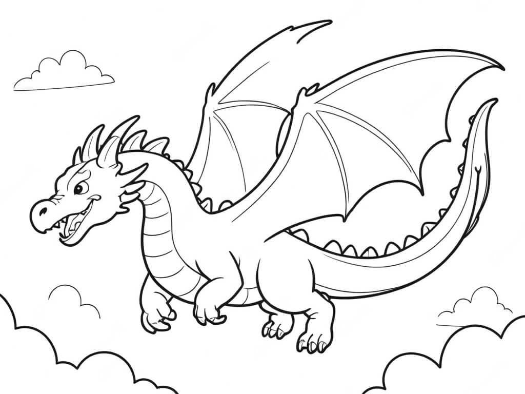 Flying Dragon Coloring Page