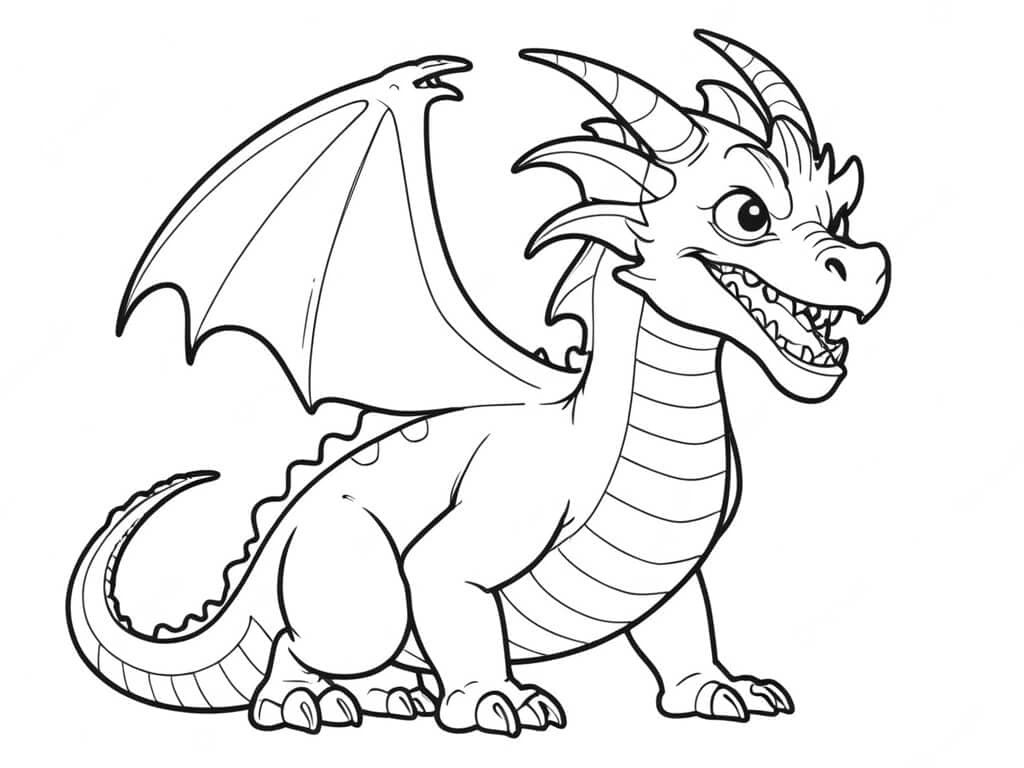 Young Dragon Coloring Page
