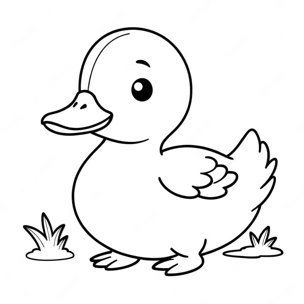 Cute Duck Coloring Page