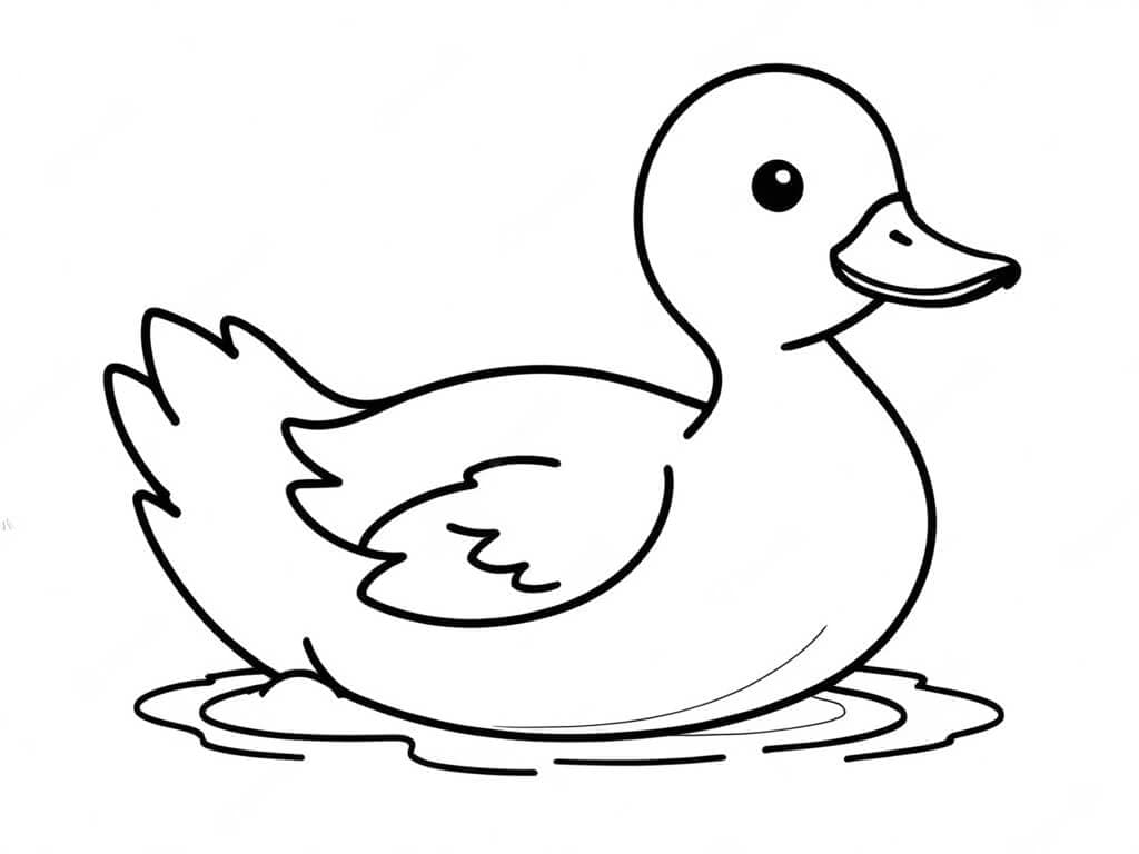 Duck in the Pond Coloring Page