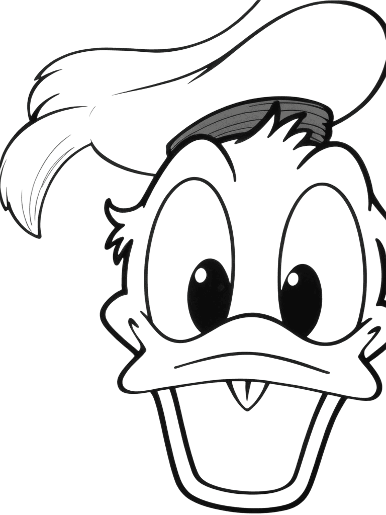 Happy Donald Duck Coloring Page