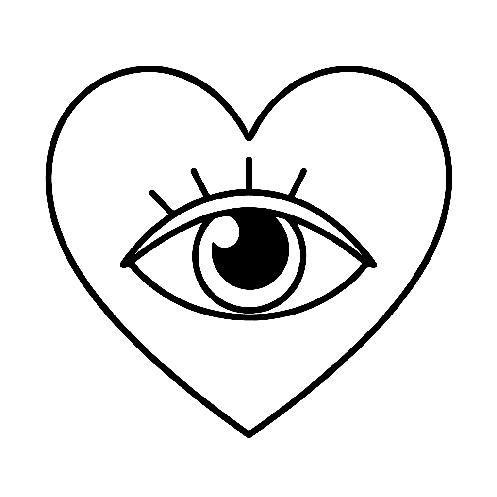 Eye in a Heart Coloring Page
