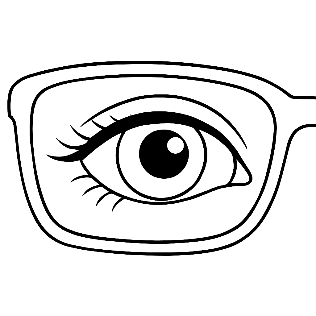 Eye with Glasses Coloring Page