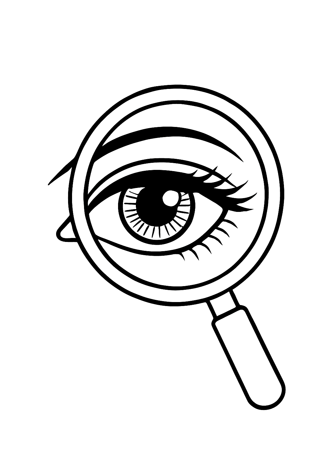 Eye with Magnifying Glass Coloring Page