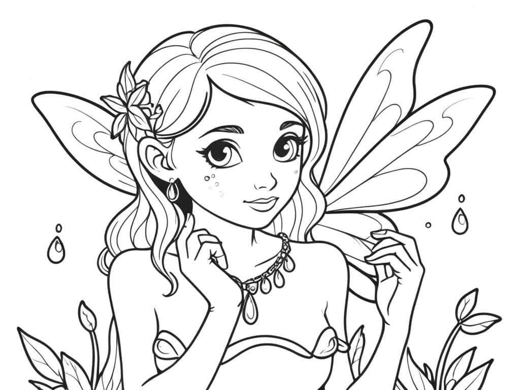 Fairy Ready to Fly Coloring Page