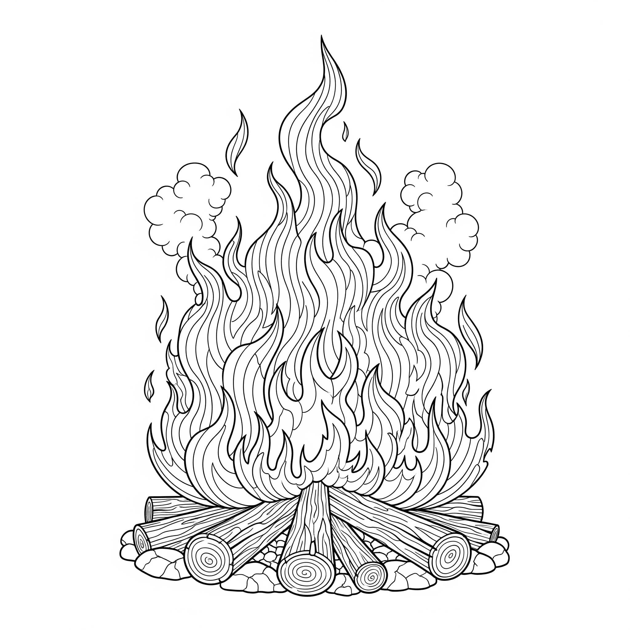 Big Campfire Coloring Page