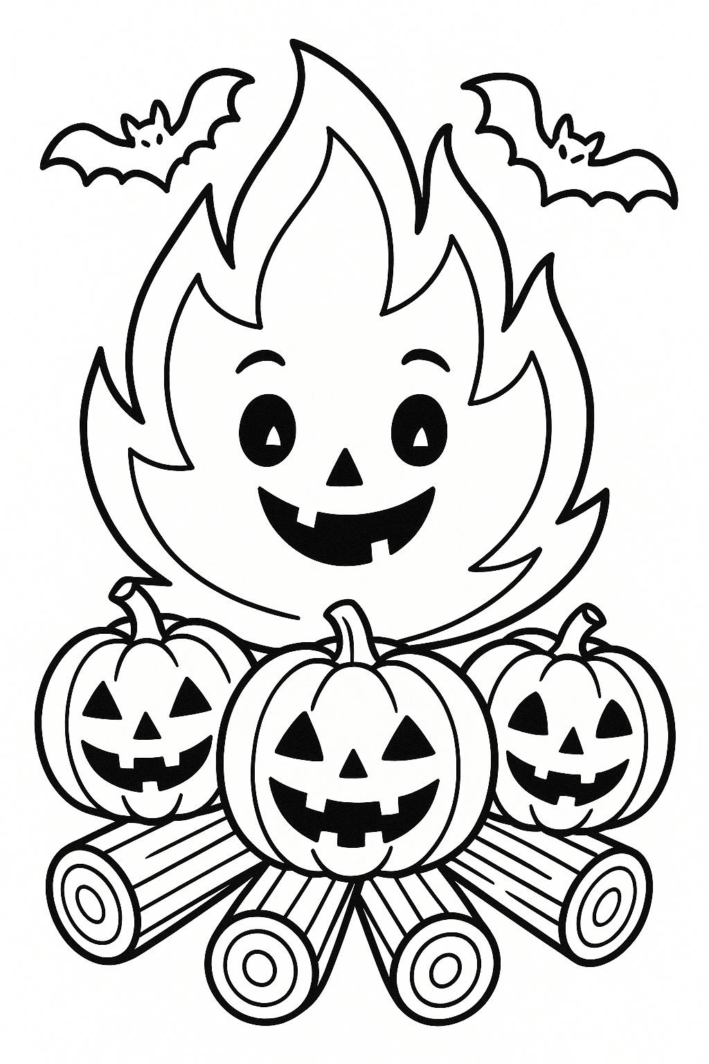 Halloween Campfire Coloring Page