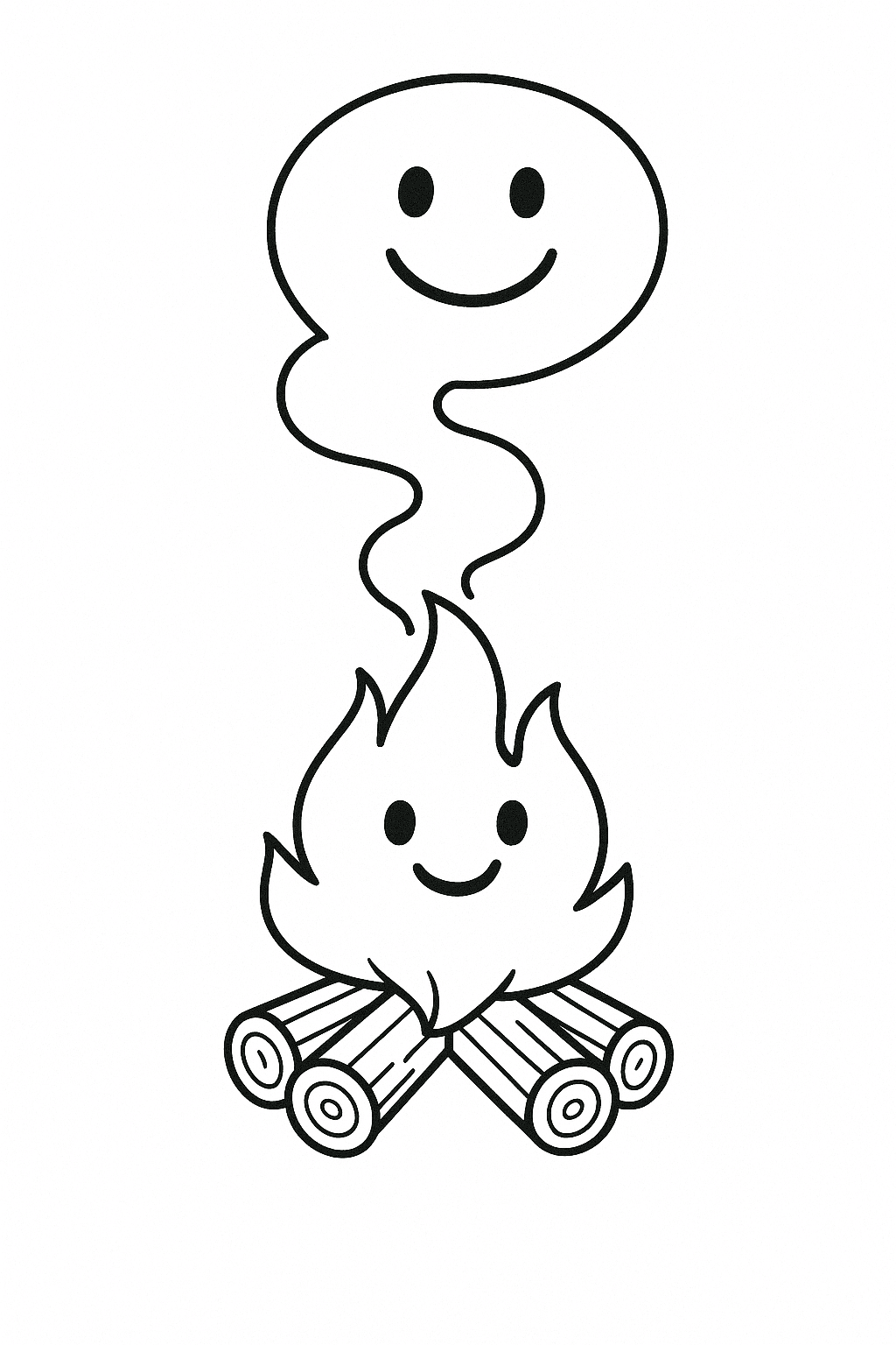 Small Campfire Coloring Page