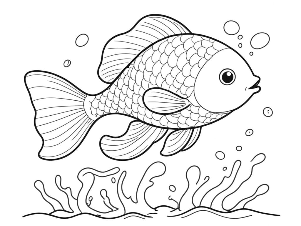 Fish Jumping Out of Water Coloring Page