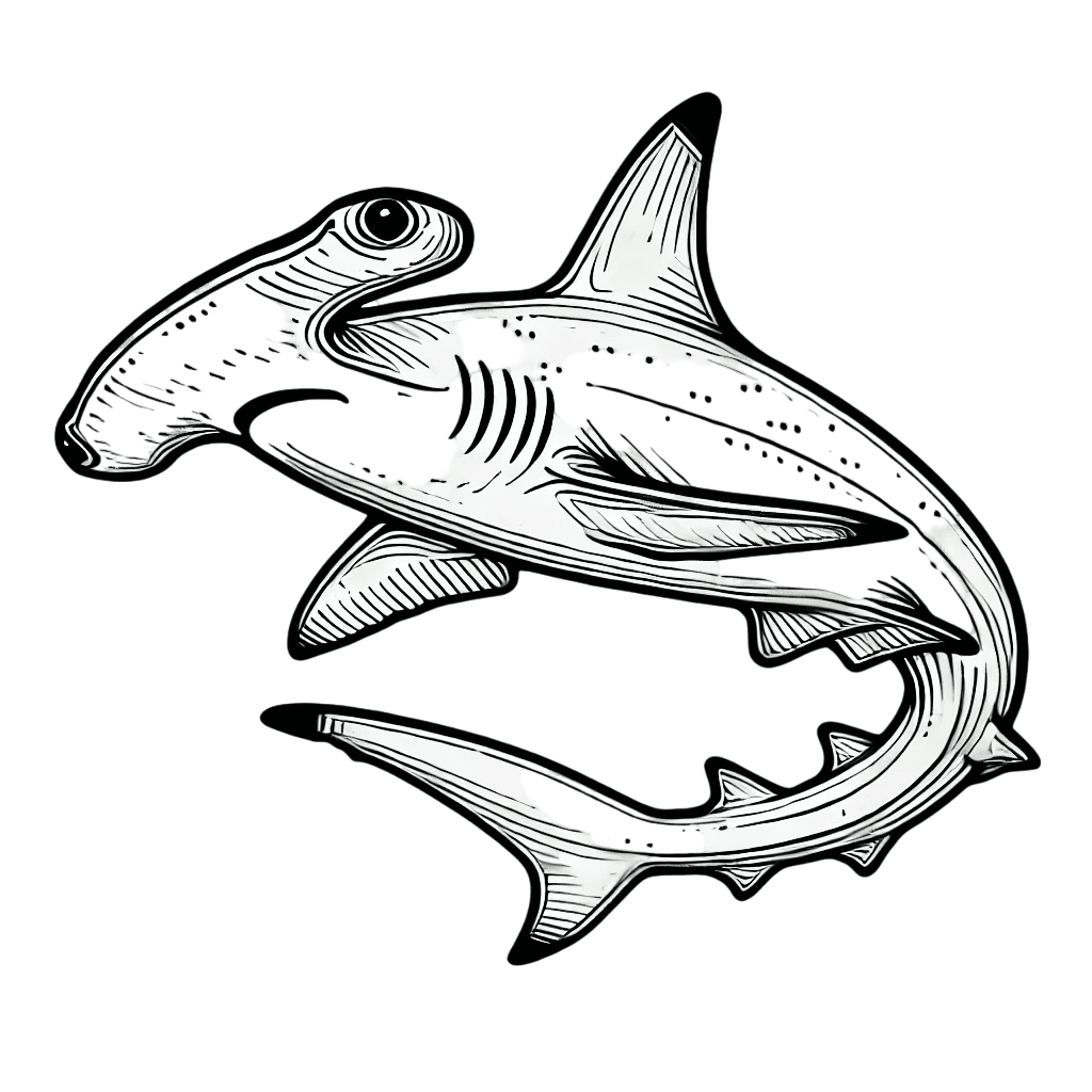 Hammerhead Shark 2 Coloring Page