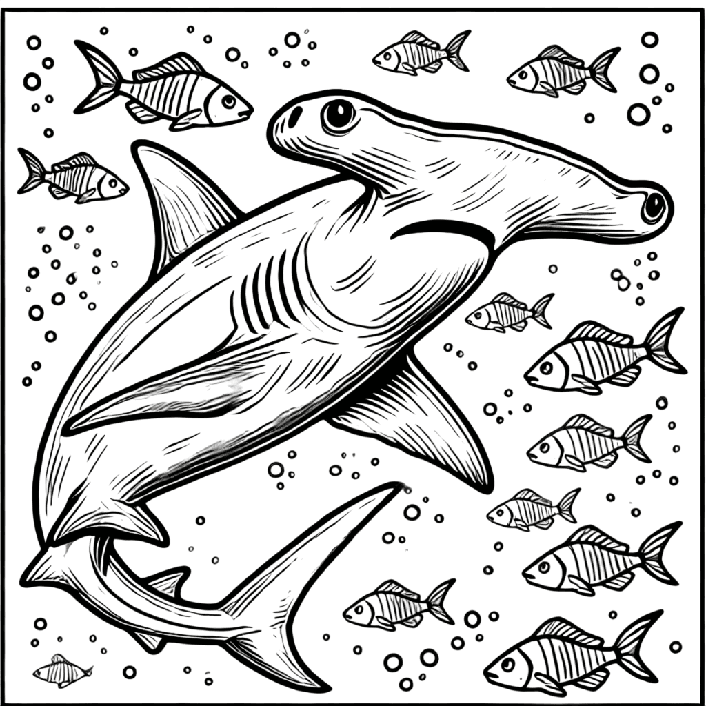 Hammerhead Shark Coloring Page