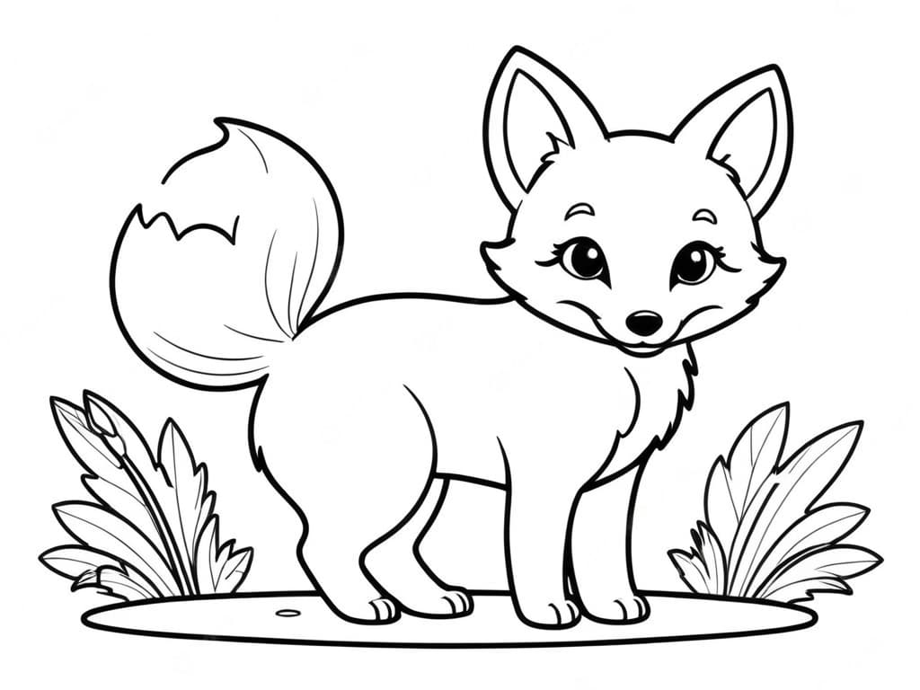 Adult fox coloring page