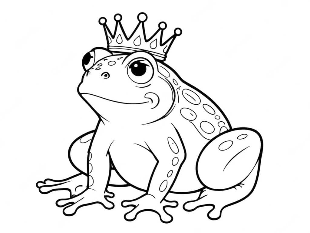 Frog King Coloring Page