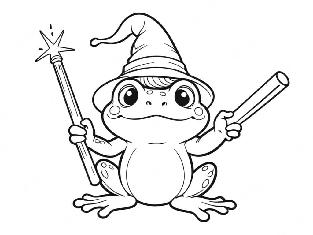 Wizard Frog Coloring Page