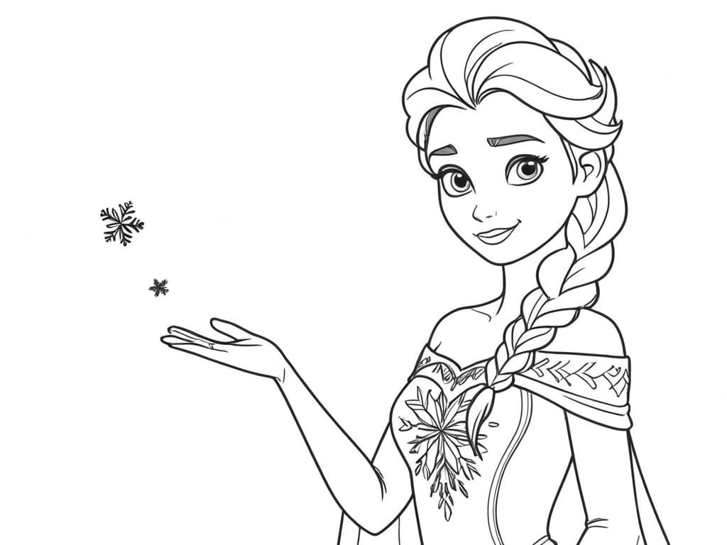 Elsa Magical Powers Coloring Page