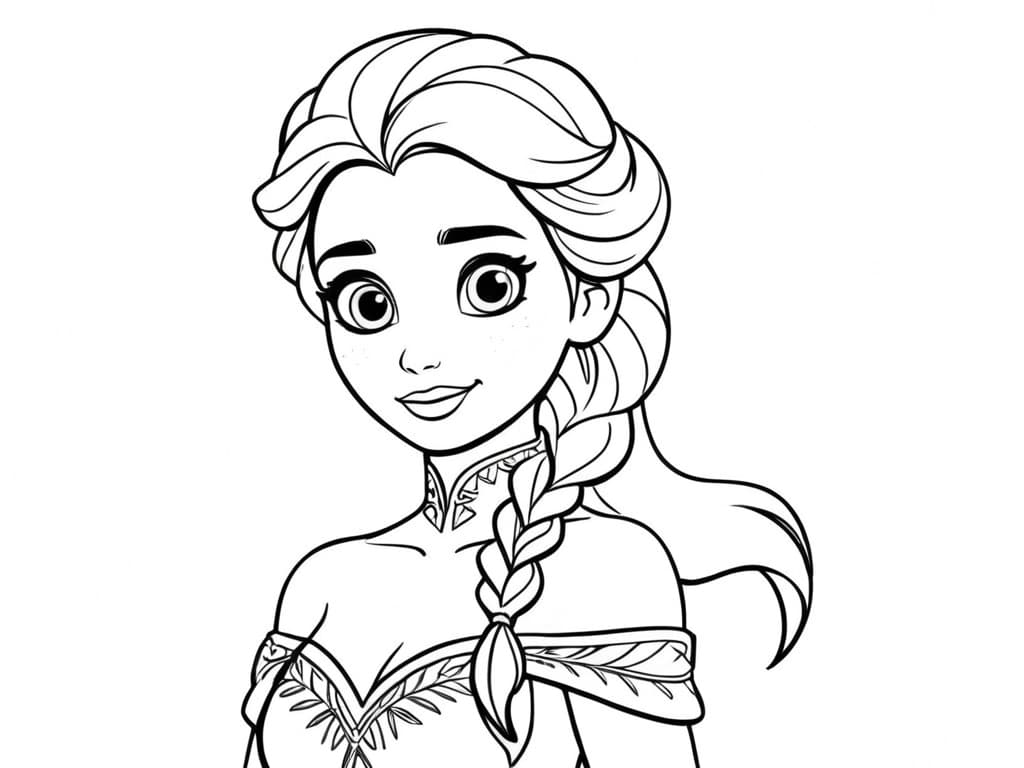 Elsa Portrait Coloring Page