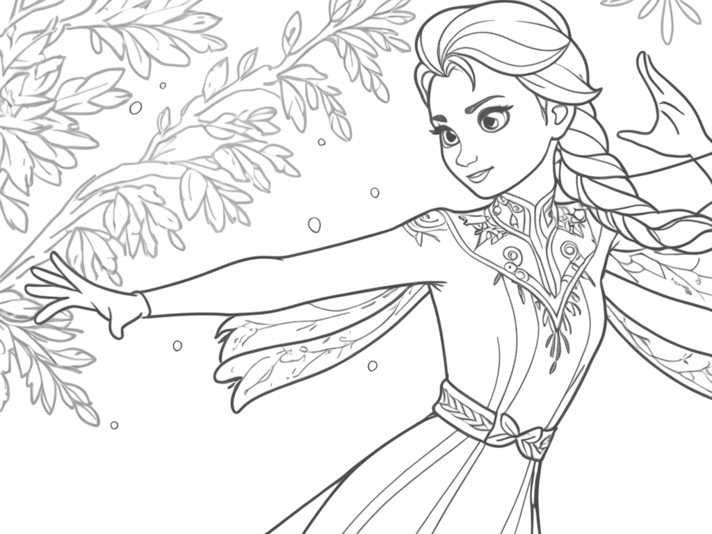 Elsa Printable Coloring Page