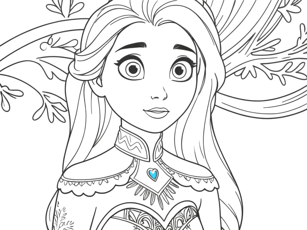 Frozen Scene Coloring Page