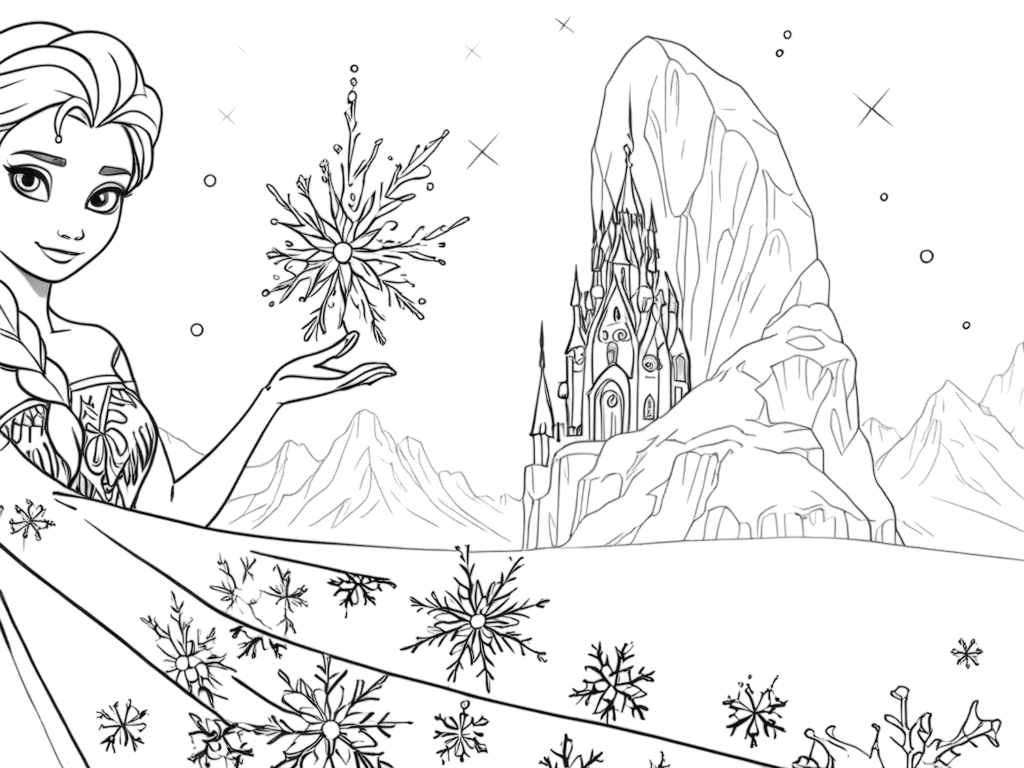 Frozen Winter World Coloring Page