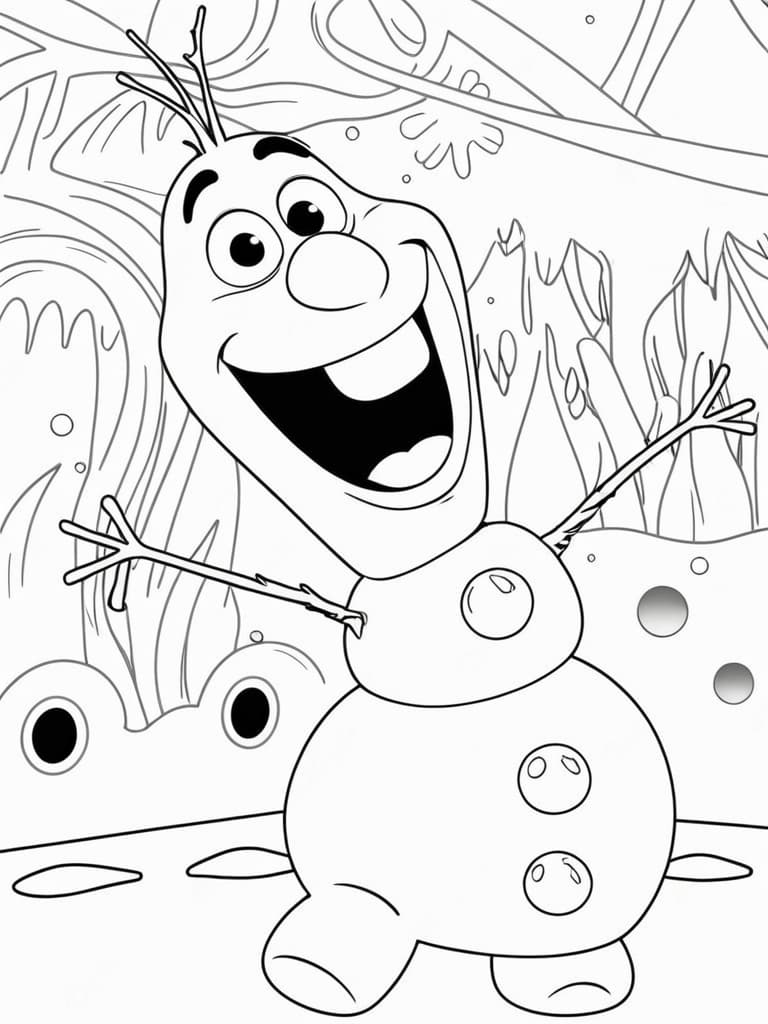 Olaf in Snow Coloring Page