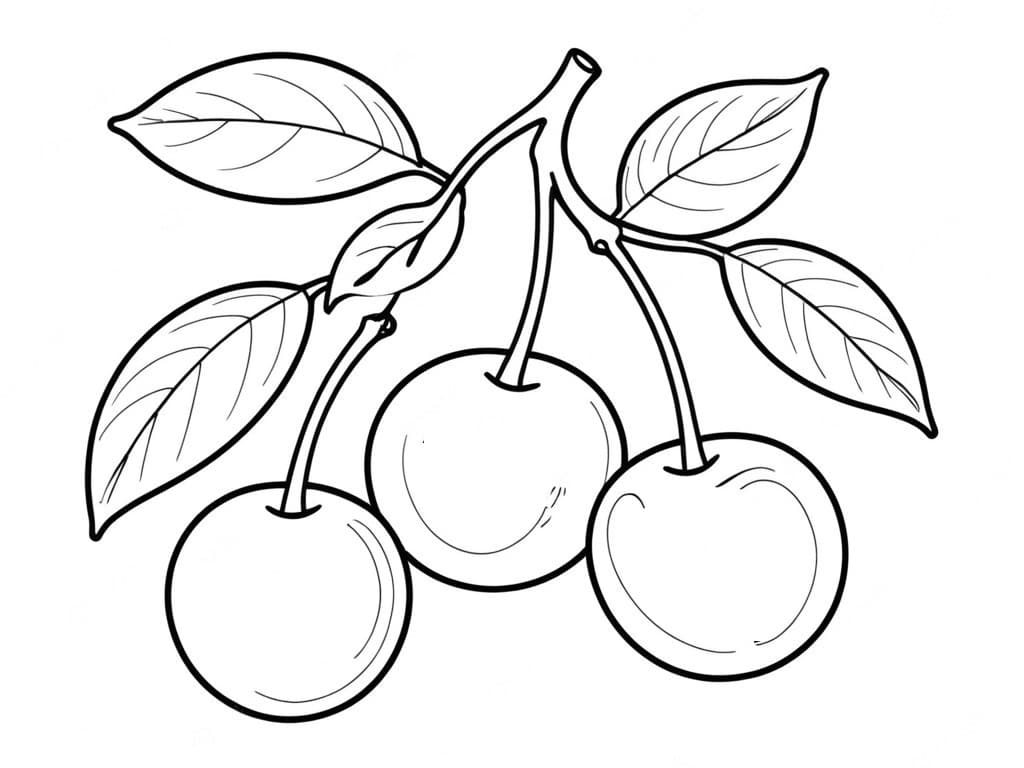 Cherry Coloring Page