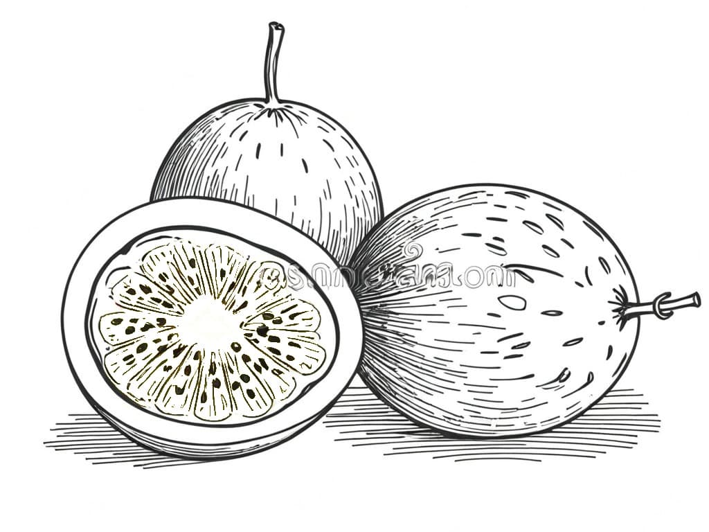 Passion Fruit Coloring Page