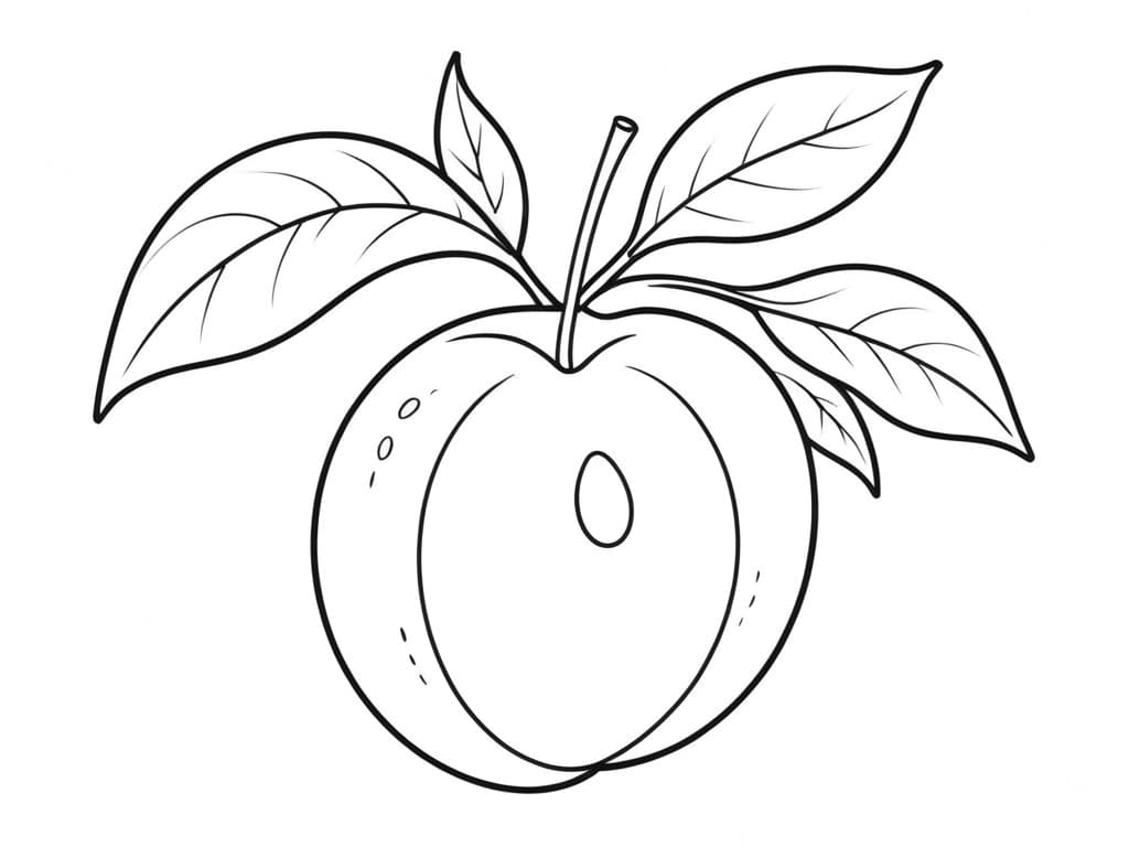 Peach Coloring Page