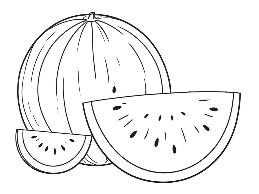 Watermelon Coloring Page