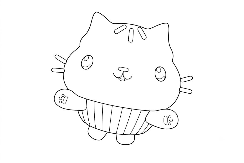 Cakey Cat Coloring Page