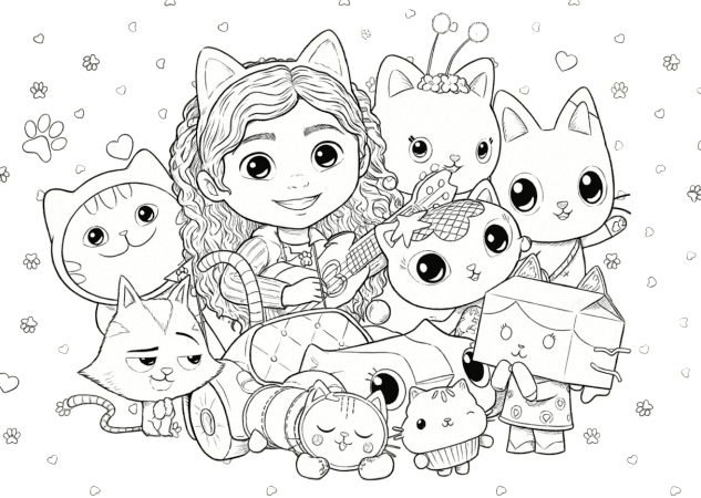 Gabby and Her Friends Coloring Page