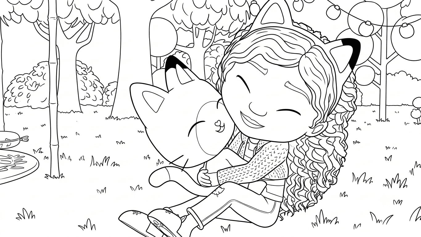 Gabby and Pandy Paws Coloring Page
